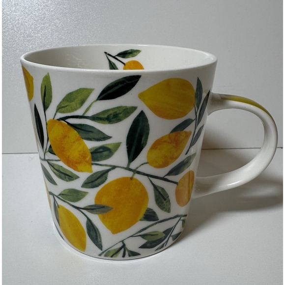 Paper Product Design Other - Tracey English Citronella Lemon Print New Bone China Coffee Mug 12oz Cottagecore